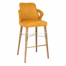 Italian light luxury yellow bar chair
